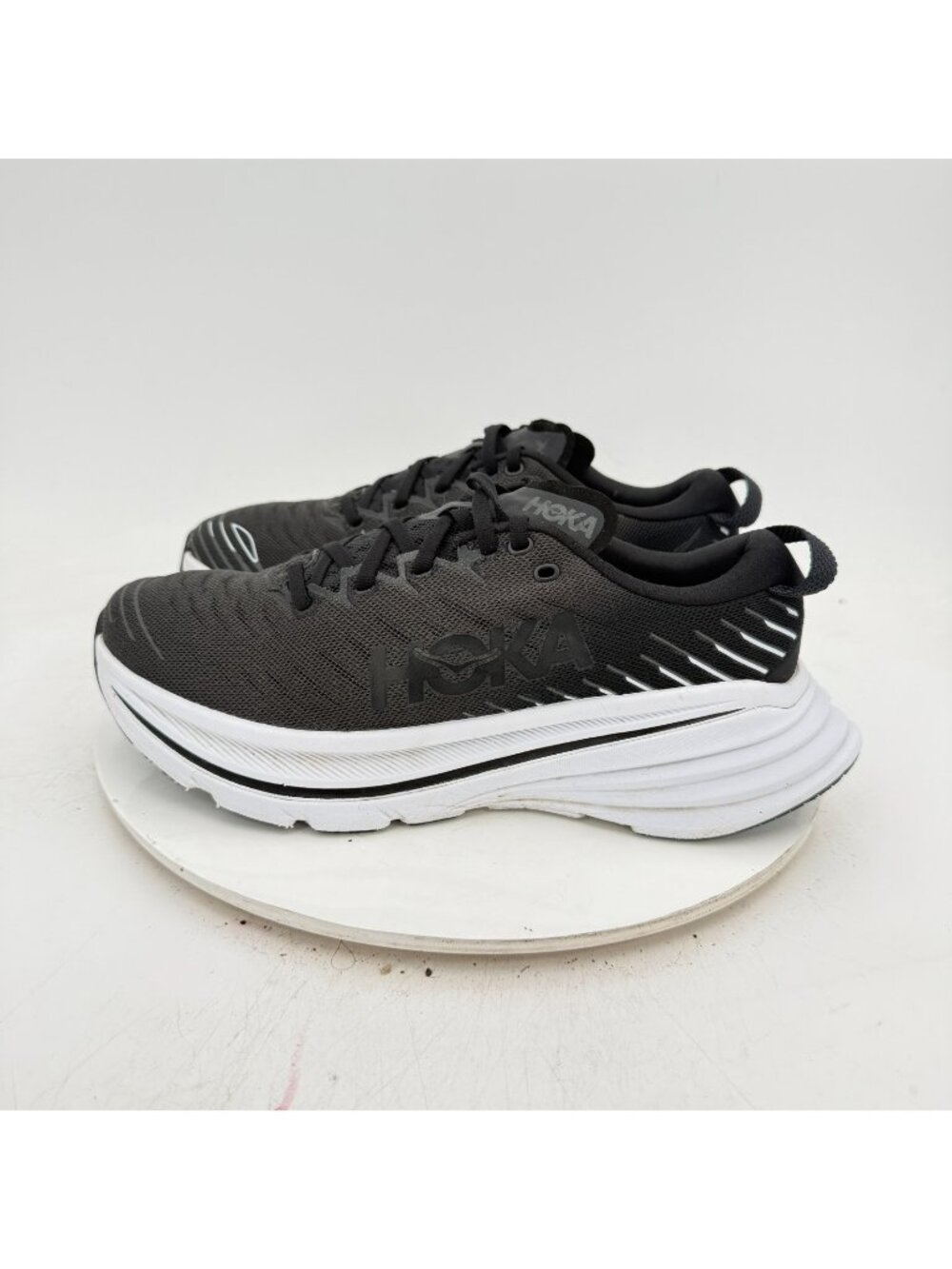 Hoka One One Bondi X Women Size 9.5 1113513 BWHT Black White Running Shoes